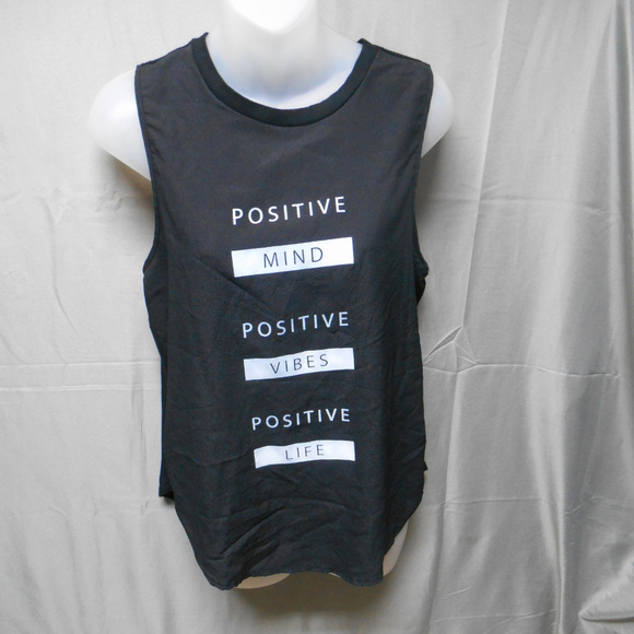 one clothing Tops - NWOT One Clothing black “positive” top M